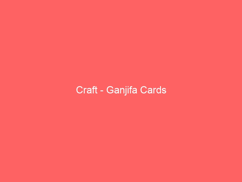 Craft – Ganjifa Cards