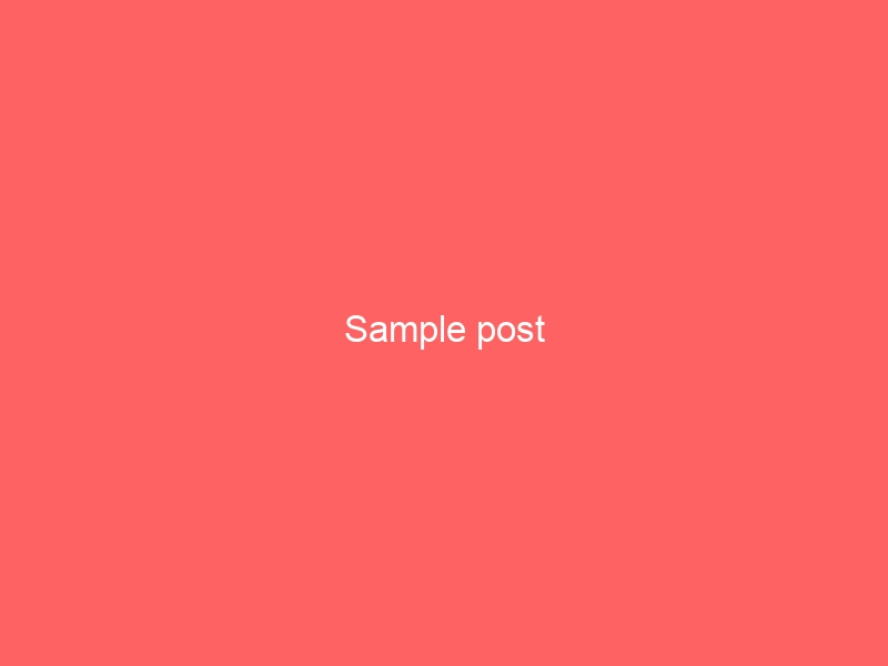 Sample post