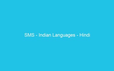 SMS – Indian Languages – Hindi